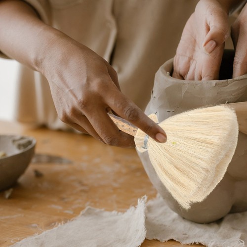 Portable wood handle pottery - handle,